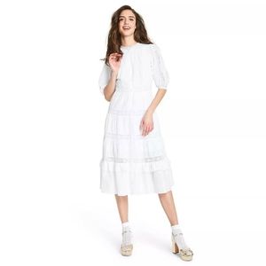 LoveShackFancy Phoebe Button-up Lace Dress White Size 4